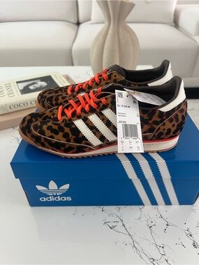 adidas SL 72 OG W Leopard Print Sneakers with Orange Laces